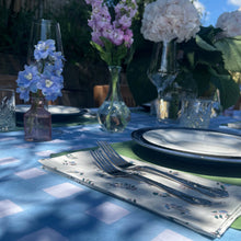 Load image into Gallery viewer, Blue Gingham Tablecloth Setting