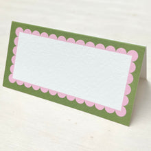 Load image into Gallery viewer, Green and Pink Scallop Place Card