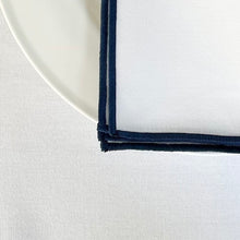 Load image into Gallery viewer, Navy Trim Napkin