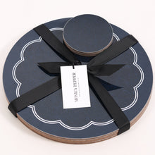 Load image into Gallery viewer, Navy placemat and coaster set