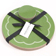 Load image into Gallery viewer, Green placemat and coaster set