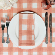 Load image into Gallery viewer, Peach Pink Gingham Napkin (Set of 4)