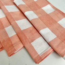 Load image into Gallery viewer, Peach Pink Gingham Napkin (Set of 4)