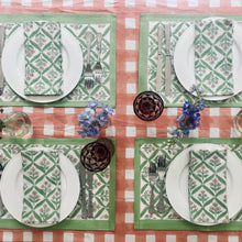 Load image into Gallery viewer, Pink Gingham Tablecloth Setting