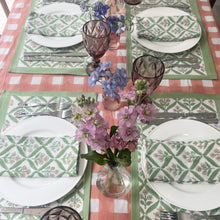 Load image into Gallery viewer, Peach Pink Gingham Tablecloth