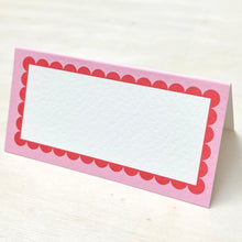 Load image into Gallery viewer, Pink and Red Scallop Place Card