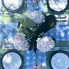 Load image into Gallery viewer, Blue Gingham Tablecloth Setting
