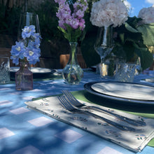 Load image into Gallery viewer, Blue Gingham Tablecloth Setting
