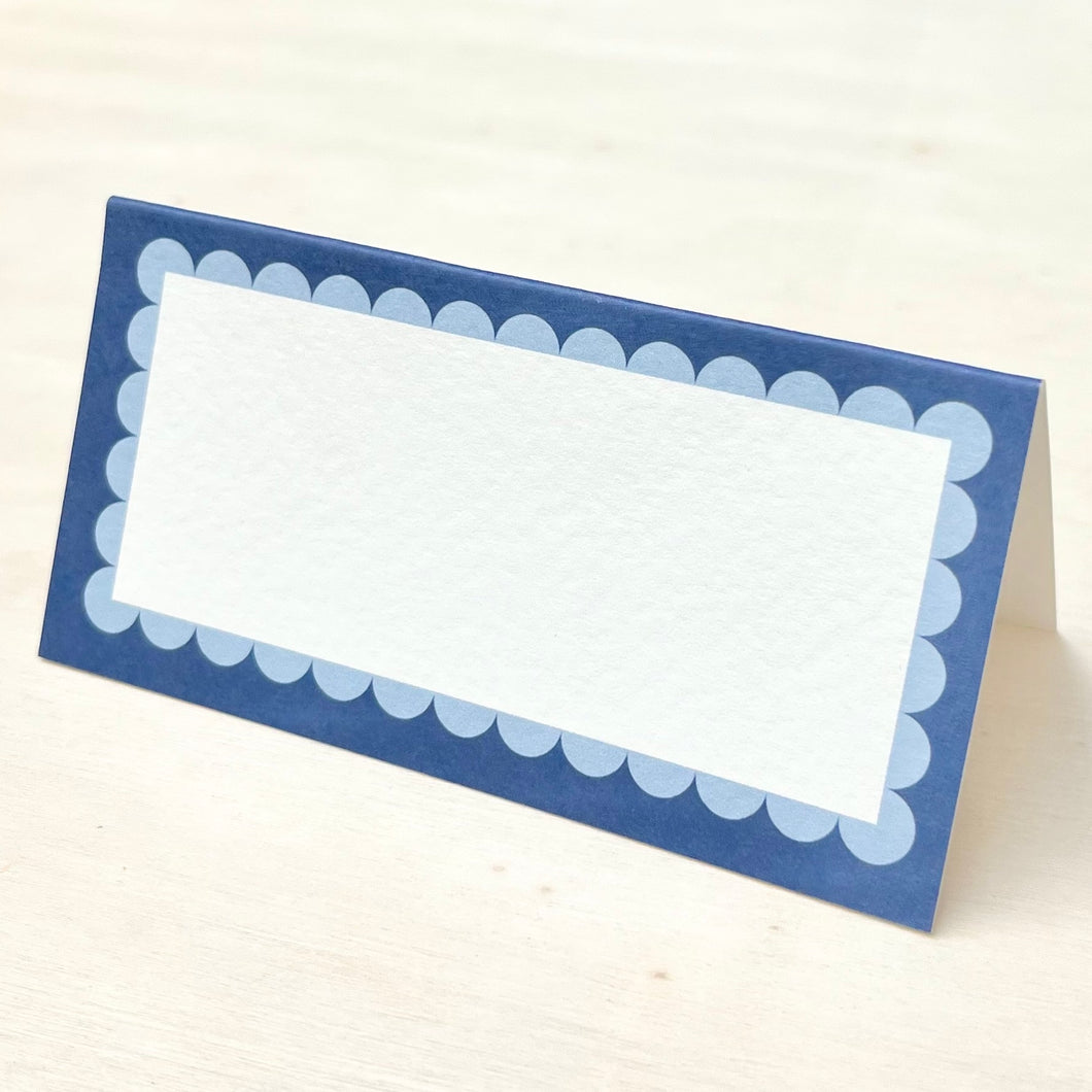 Blue Scallop Place Card