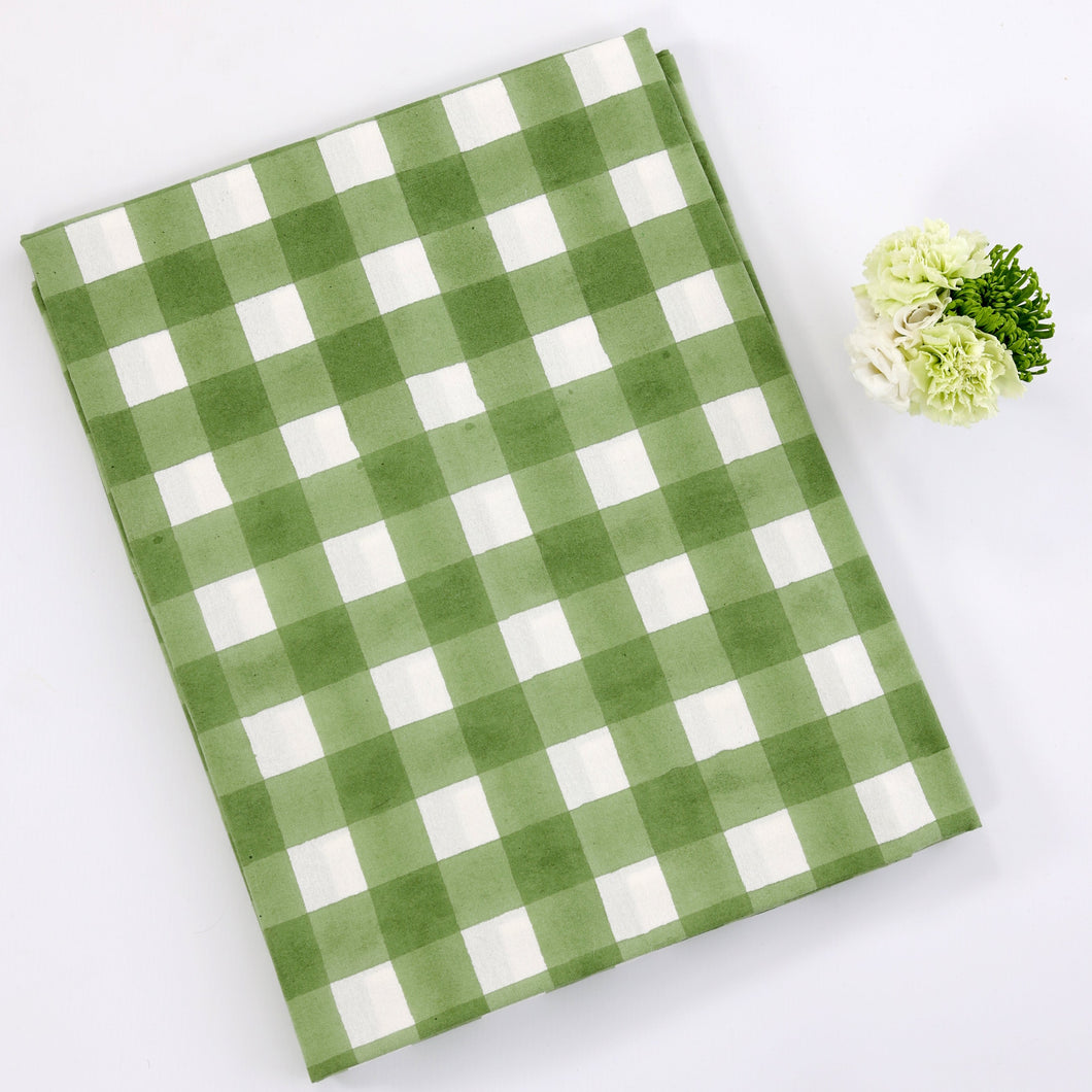 Green Gingham Tablecloth