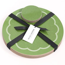 Load image into Gallery viewer, Scallop Placemat Set - Moss Green
