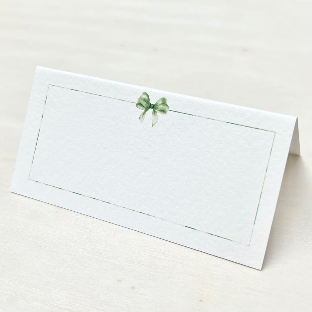 Green Bow Place Card