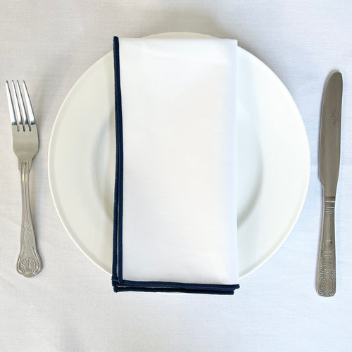 Navy Trim Napkin