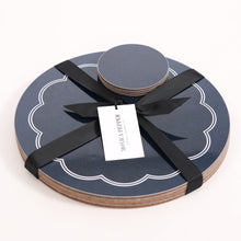 Load image into Gallery viewer, Scallop Placemat Set - Midnight Blue

