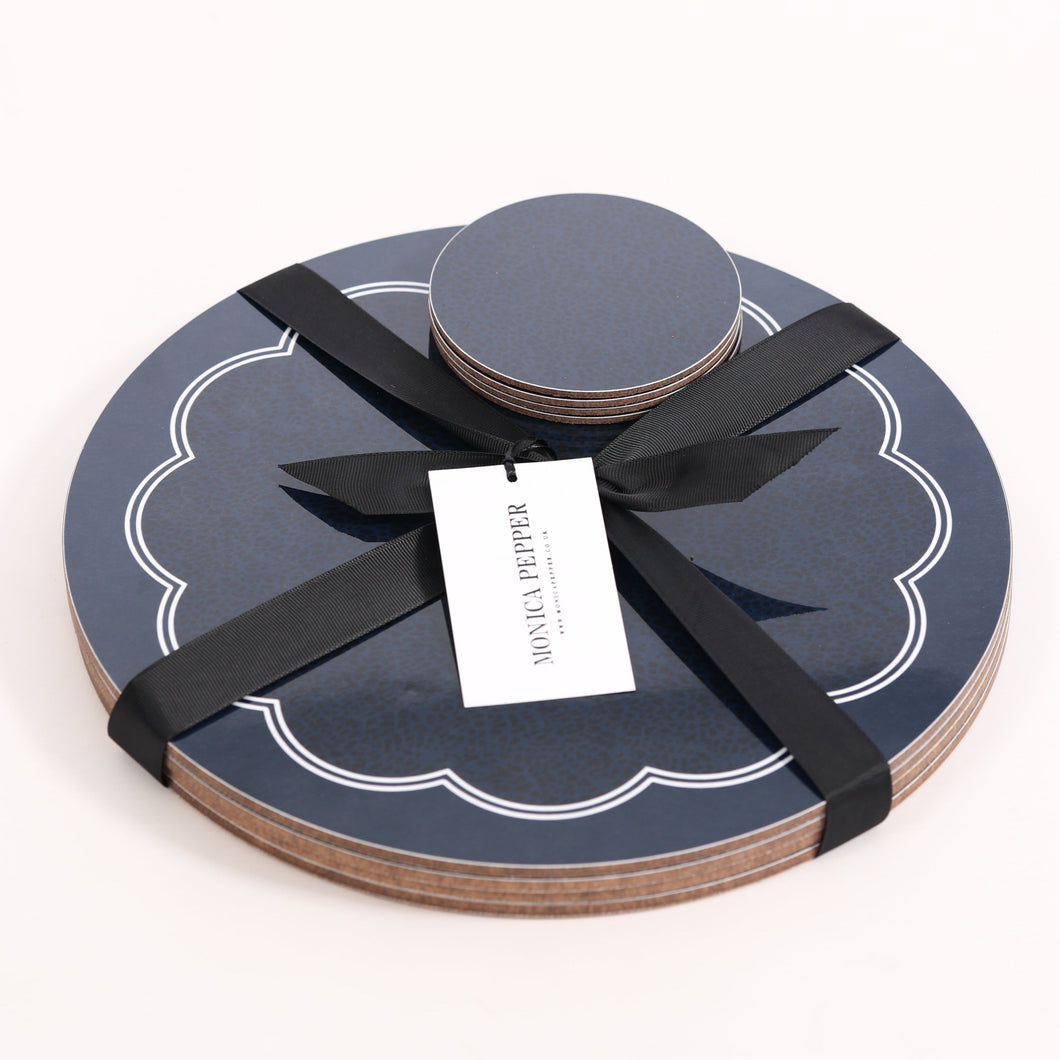 Scallop Placemat Set - Midnight Blue