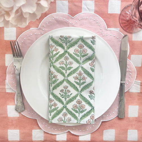 Pink Gingham Tablecloth Setting