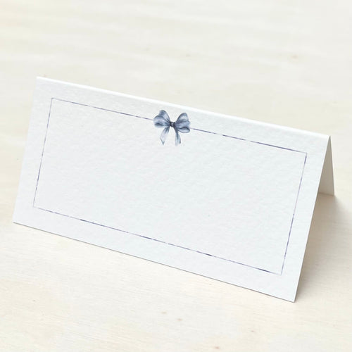 Blue Bow Place Card