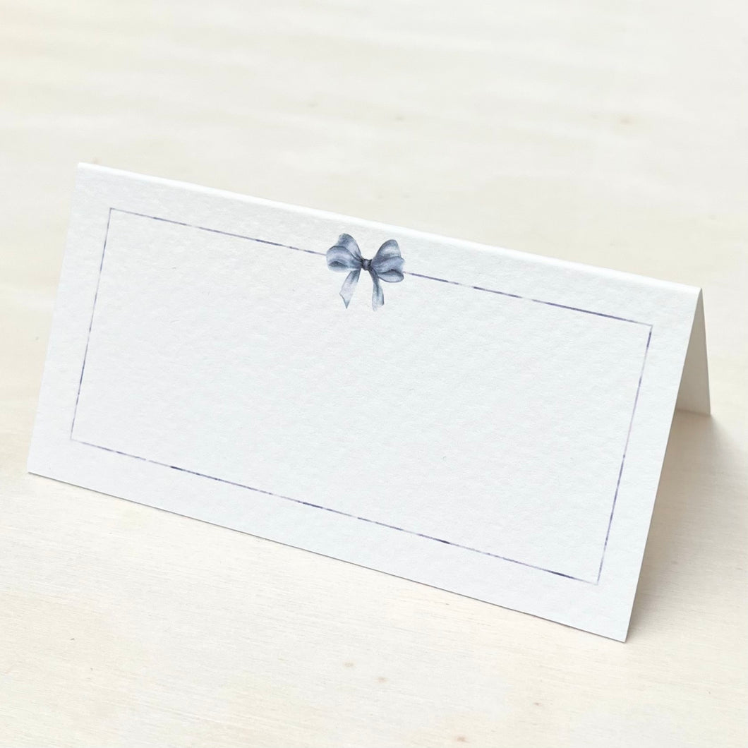 Blue Bow Place Card