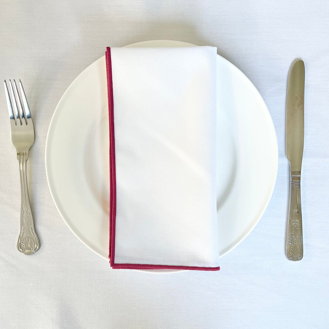 Raspberry Pink Trim Napkin