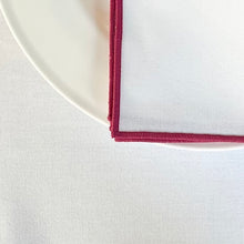 Load image into Gallery viewer, Raspberry Pink Trim Napkin
